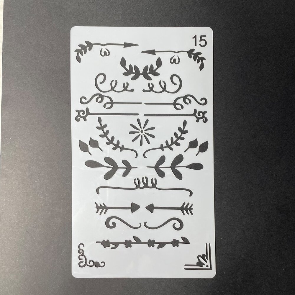 Reusable Art Planner Stencil Boarders Edges Mixed Media Supplies mq